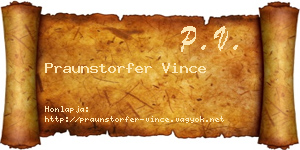 Praunstorfer Vince névjegykártya
